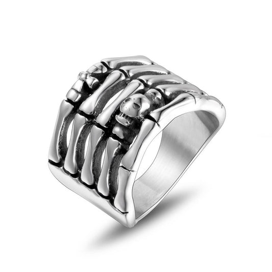 Titanium Steel Ghost Hand Ring Men Punk Fashion Jewelry