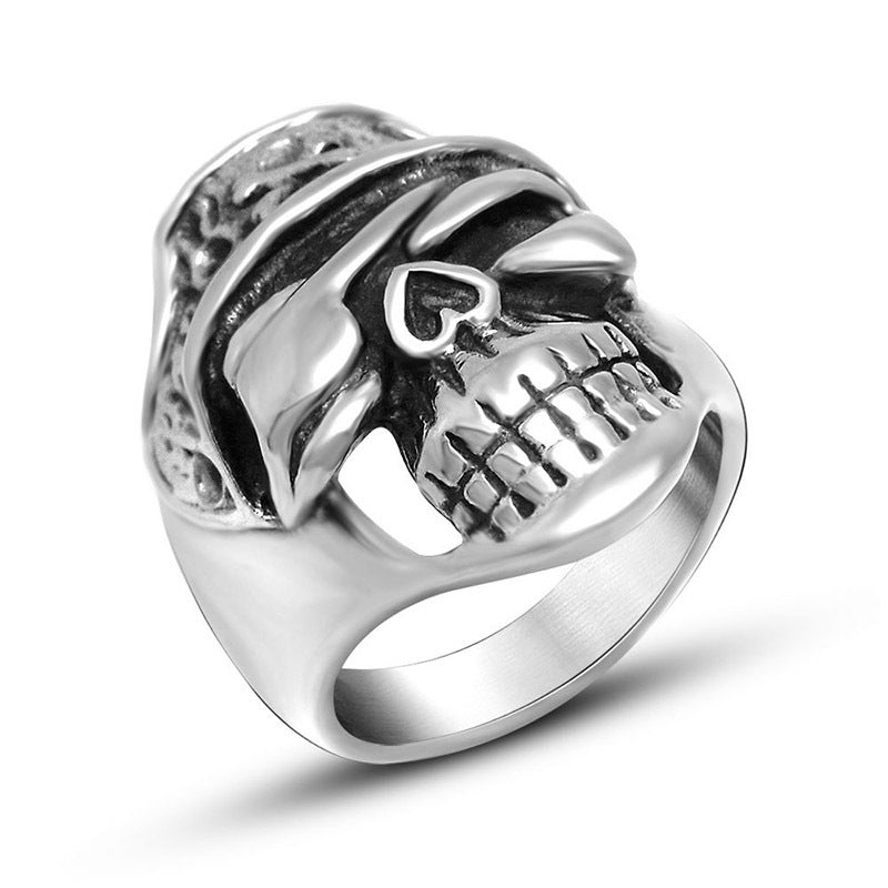 Punk Skull Ring Titanium Steel Jewelry Retro Style Bold