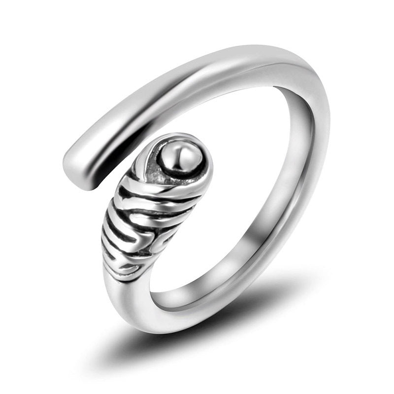Couple Titanium Steel Ring Thin Retro Style Size 7 11