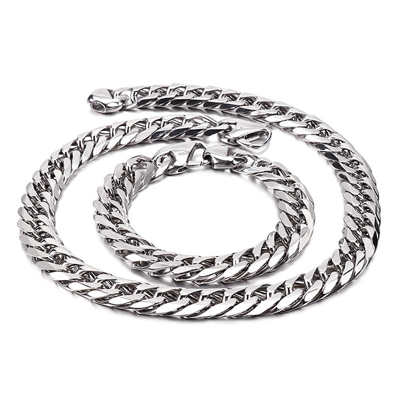 Custom Bold Stainless Steel Men's Whip Chain Necklace
