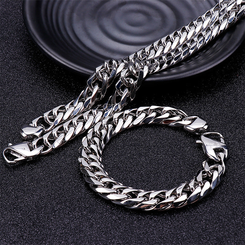 Custom Bold Stainless Steel Men's Whip Chain Necklace