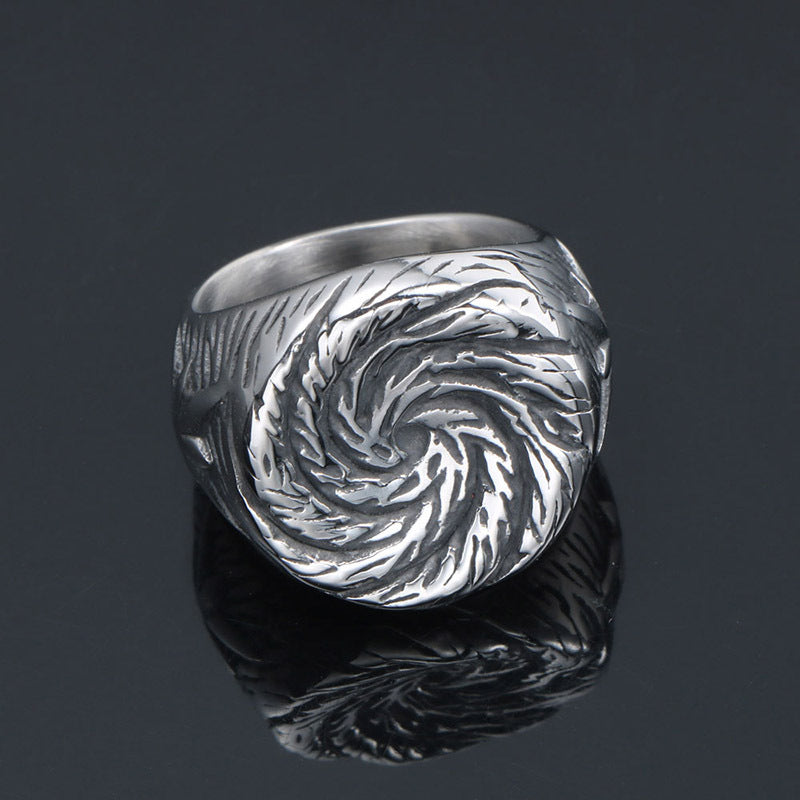 Titanium Steel Punk Mushroom Nail Ring for Men - Lollipop Design in European and American Style
