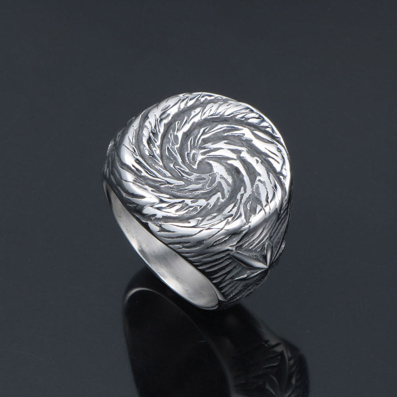 Titanium Steel Punk Mushroom Nail Ring for Men - Lollipop Design in European and American Style
