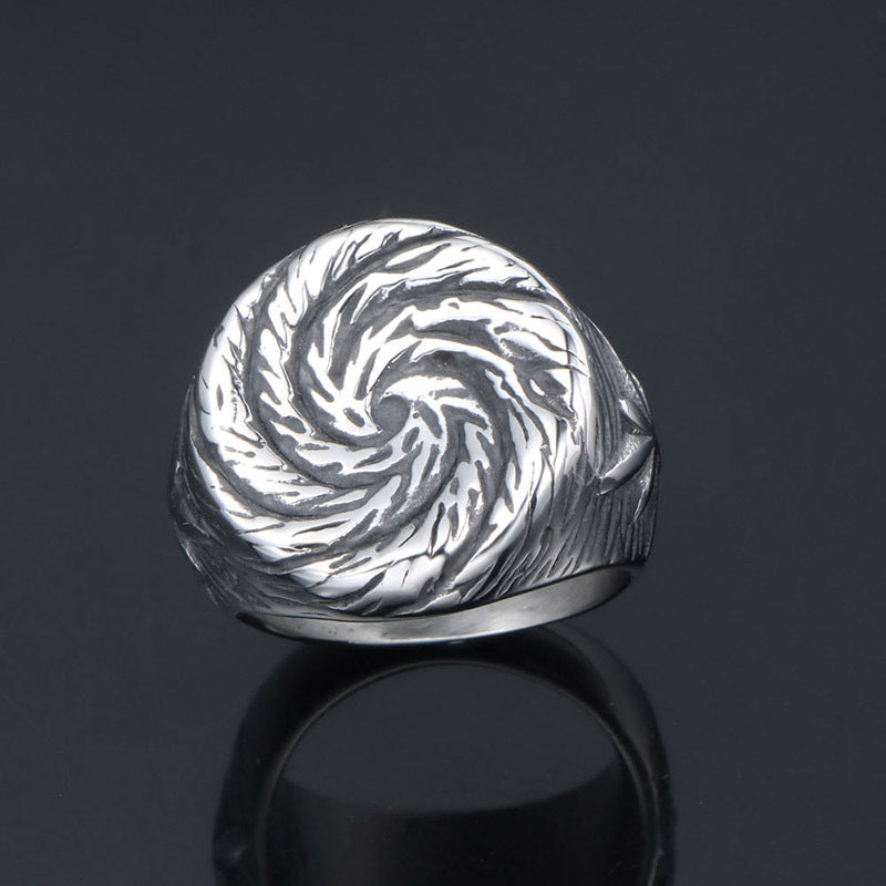 Titanium Steel Punk Mushroom Nail Ring for Men - Lollipop Design in European and American Style