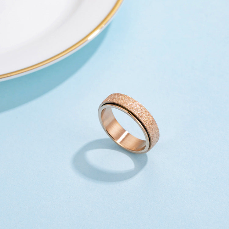 Rotating Ring Stainless Steel Rose Gold Plated Unisex Protection Statement by Planderful Collection