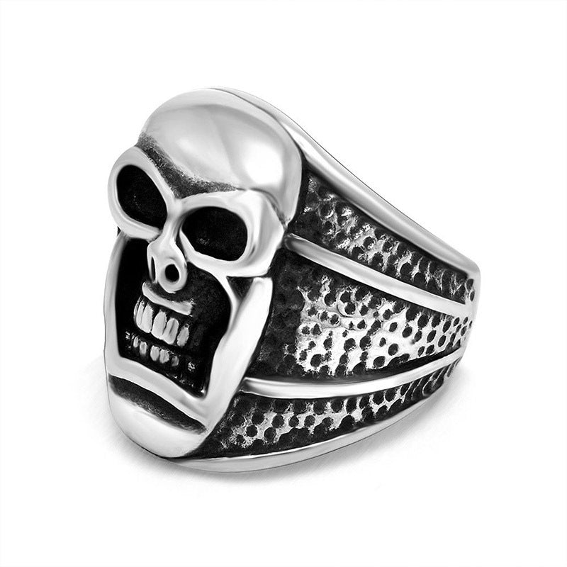 Vintage Domineering Titanium Steel Skull Punk Men Ring