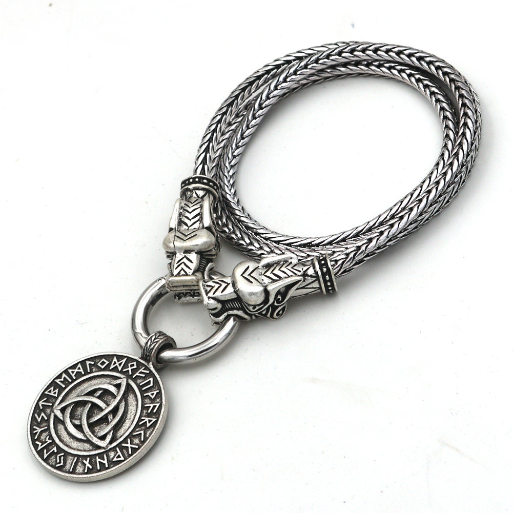 Viking Legacy Men's Metal Necklace with Celtic Knot Design