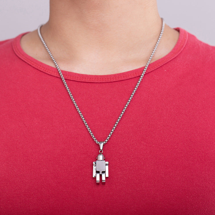 Movable Titanium Steel Robot Pendant for Hip Hop Style