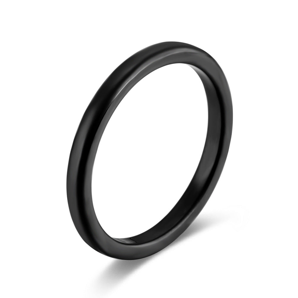 Simple Tungsten Steel Inner And Outer Arc Mirror Bright Tail Ring For Men