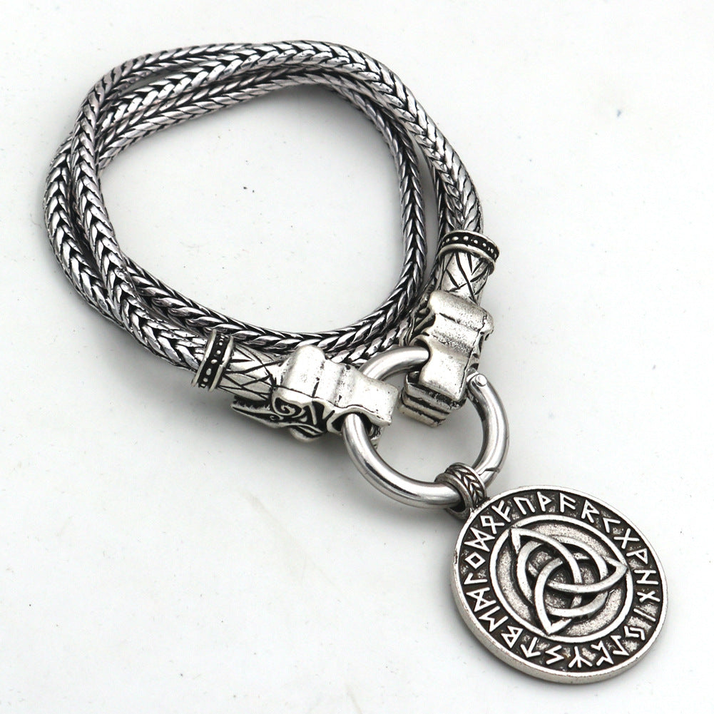 Viking Legacy Men's Metal Necklace with Celtic Knot Design