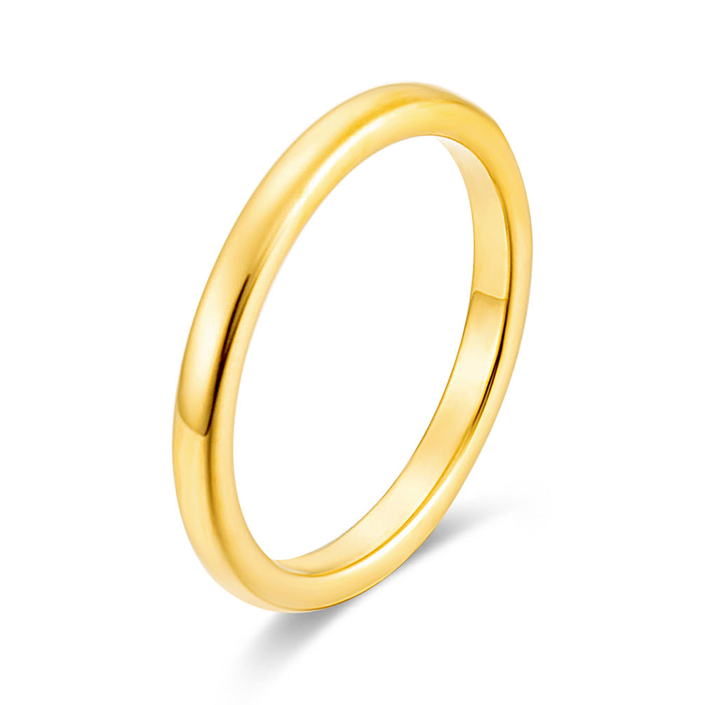 Simple Tungsten Steel Inner And Outer Arc Mirror Bright Tail Ring For Men