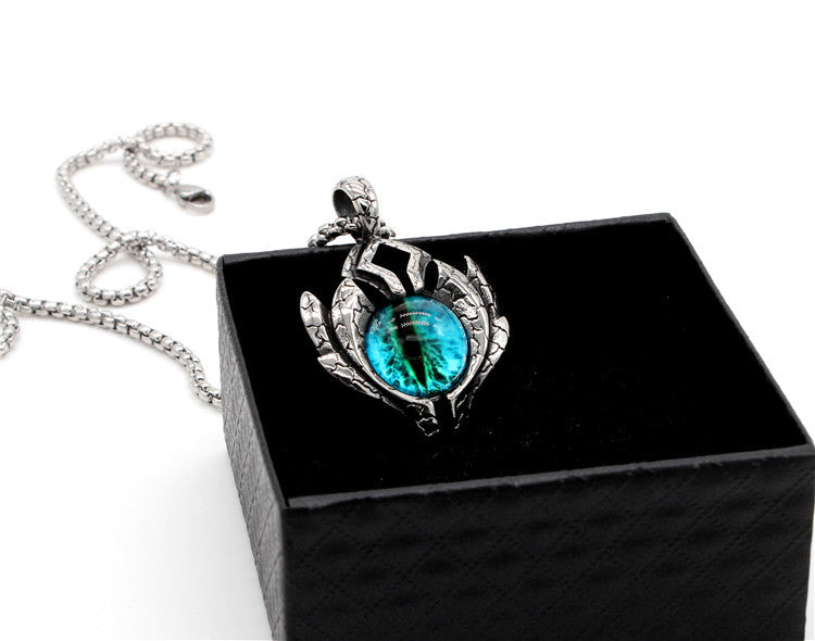 Planderful Everyday Genie Titanium Steel Pendant Necklace Unisex Retro Punk Spaceship Devil Eye Protection