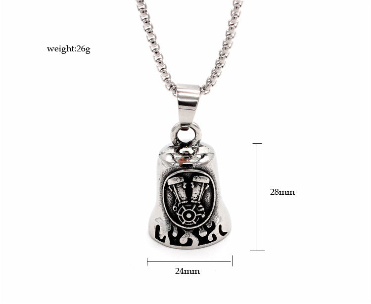 Planderful Personalized Retro Engine Bell Pendant For Men Unisex Titanium Steel Protection Statement