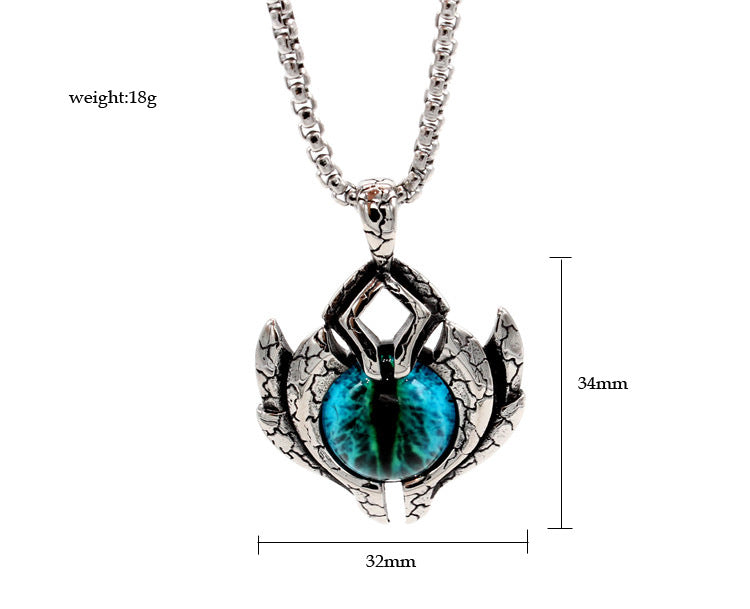 Planderful Everyday Genie Titanium Steel Pendant Necklace Unisex Retro Punk Spaceship Devil Eye Protection