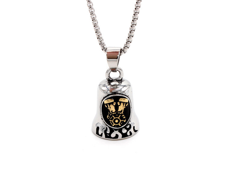 Planderful Personalized Retro Engine Bell Pendant For Men Unisex Titanium Steel Protection Statement