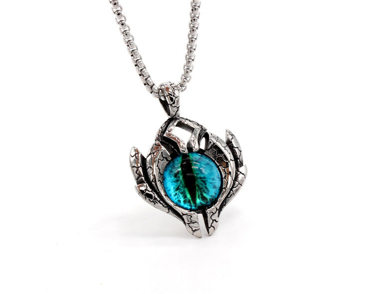 Planderful Everyday Genie Titanium Steel Pendant Necklace Unisex Retro Punk Spaceship Devil Eye Protection