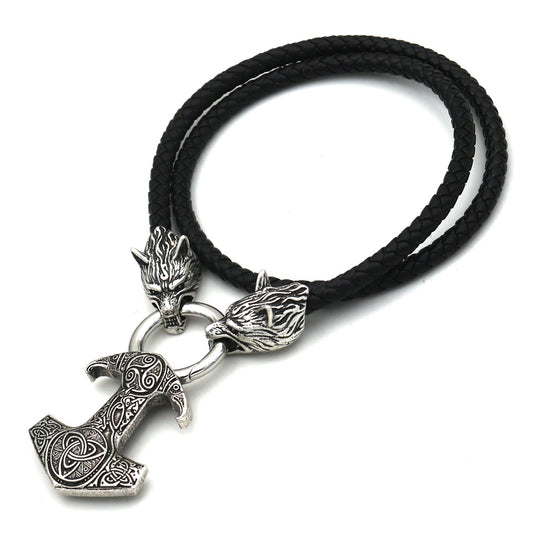 Viking Nordic Wolf Head Necklace - Men's Talisman in Norse Legacy Collection