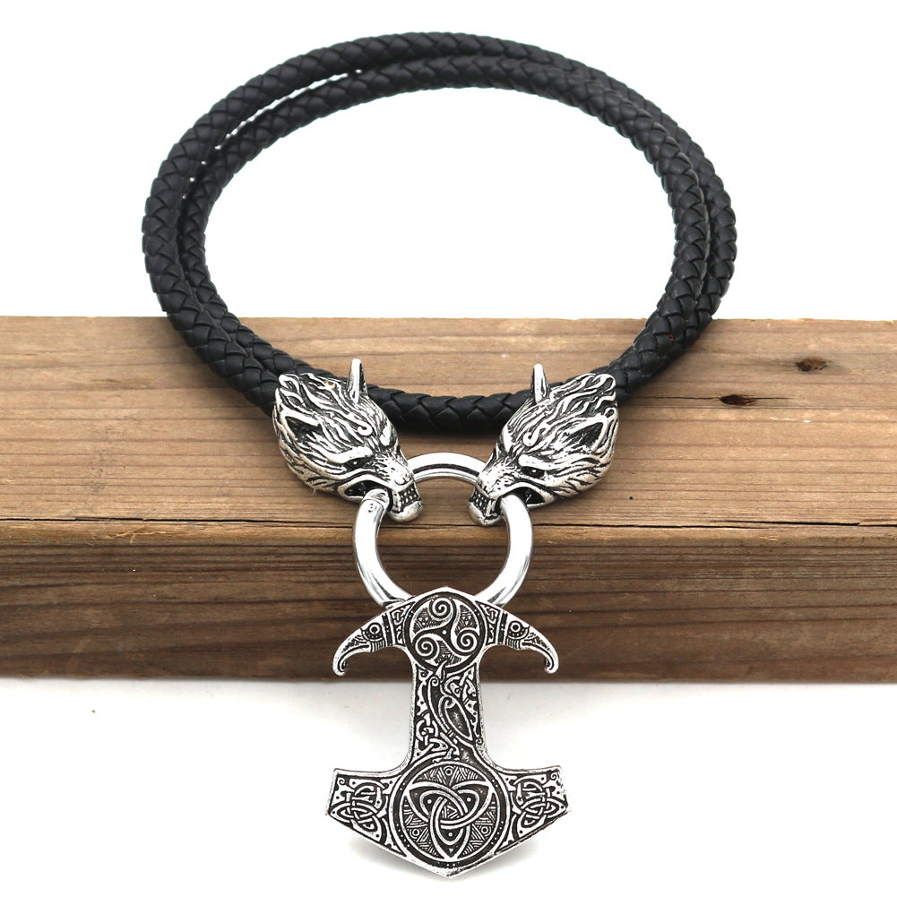 Viking Nordic Wolf Head Necklace - Men's Talisman in Norse Legacy Collection