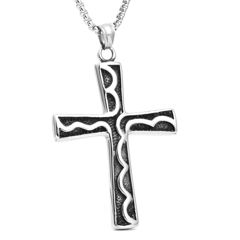 Trendy Titanium Steel Cross Pendant Necklace for Men - Planderful Everyday Genie Collection