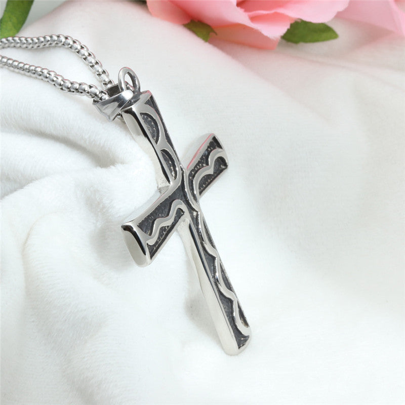 Trendy Titanium Steel Cross Pendant Necklace for Men - Planderful Everyday Genie Collection
