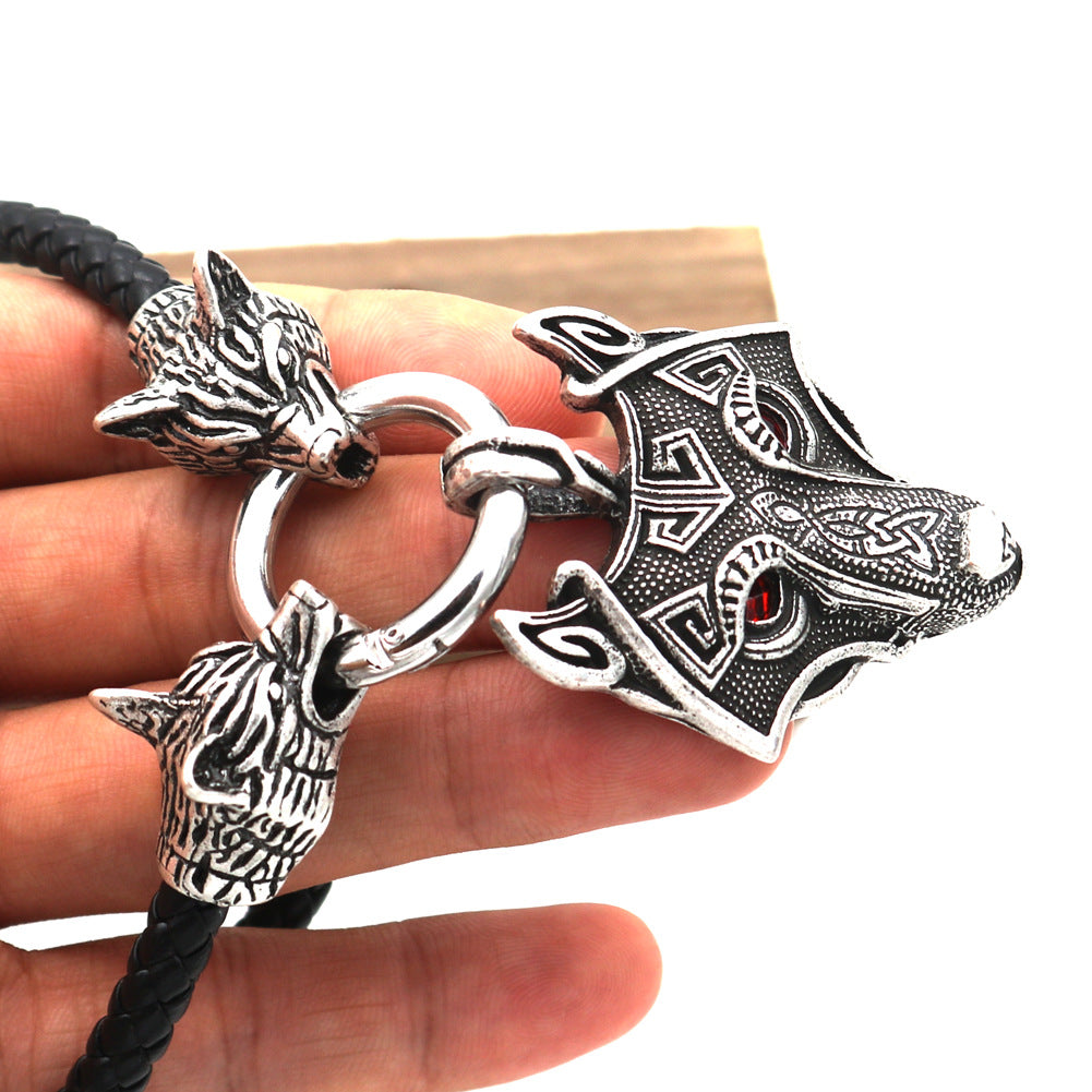 Viking Pirate Wolf Head Necklace - Norse Legacy Collection
