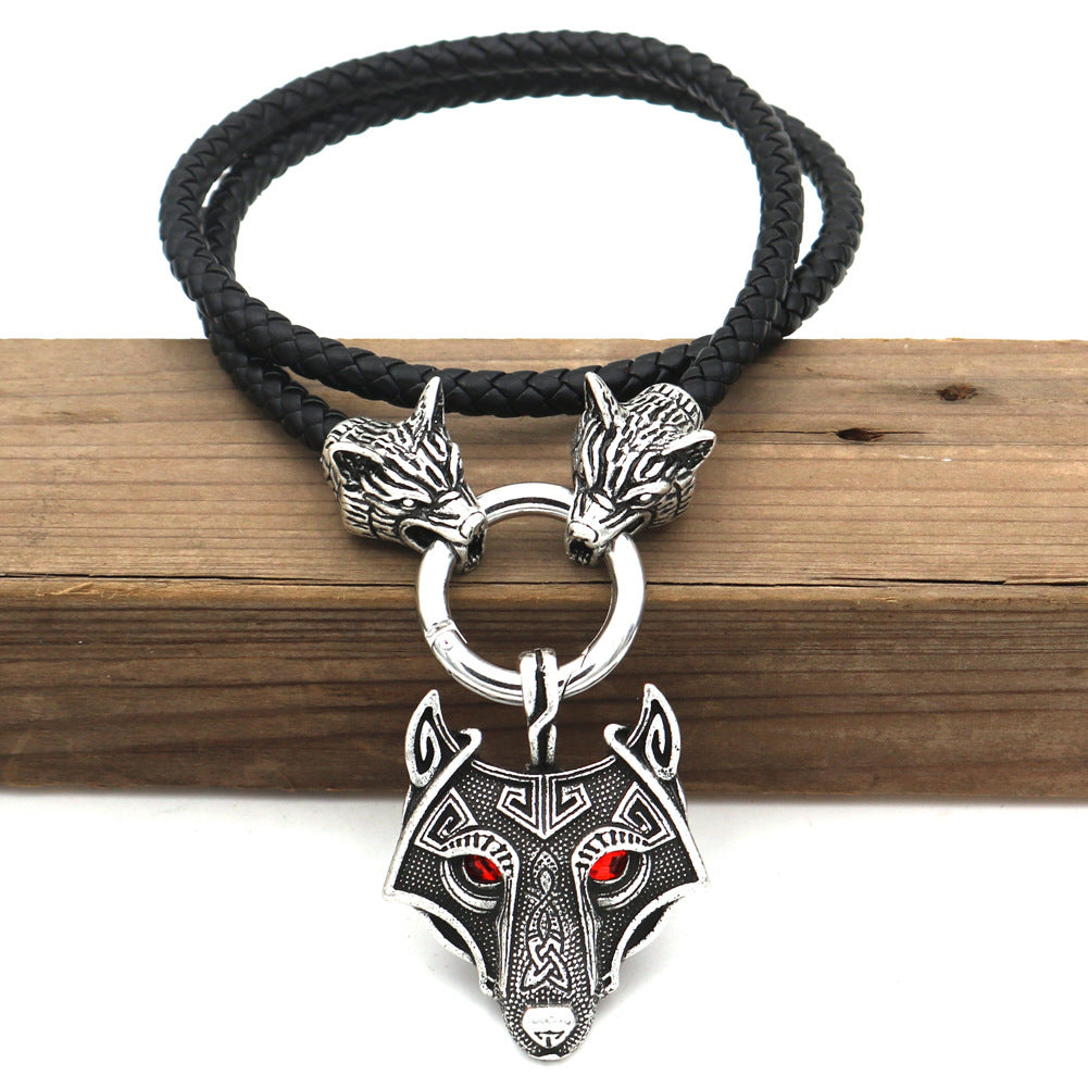 Viking Pirate Wolf Head Necklace - Norse Legacy Collection