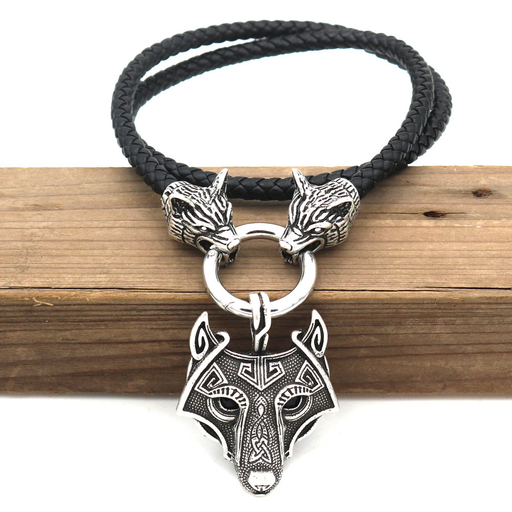 Viking Pirate Wolf Head Necklace - Norse Legacy Collection