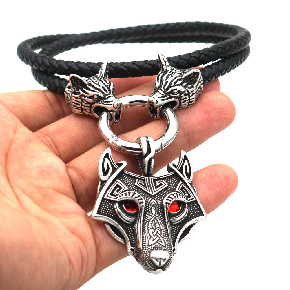 Viking Pirate Wolf Head Necklace - Norse Legacy Collection