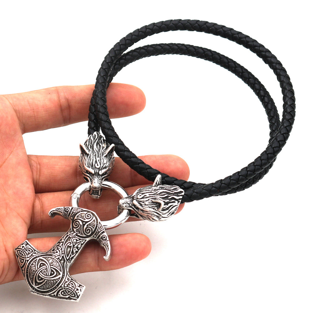 Viking Nordic Wolf Head Necklace - Men's Talisman in Norse Legacy Collection