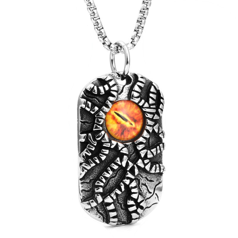 Titanium Steel Eye of Death Pendant Necklace for Men - Trendy European and American Jewelry