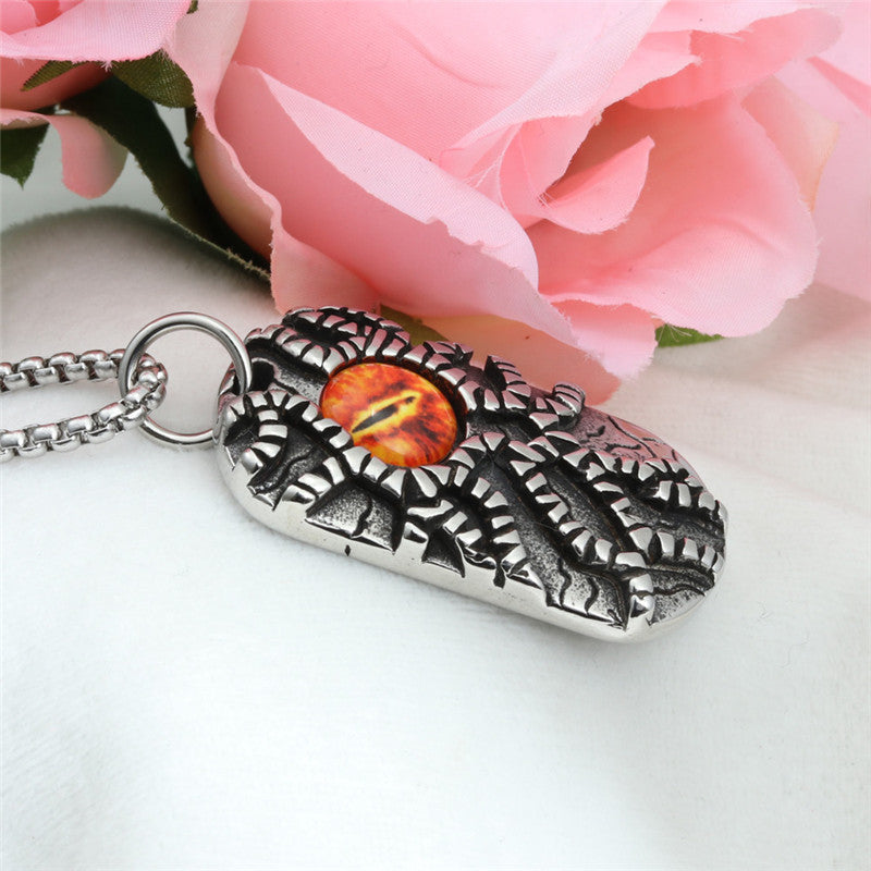 Titanium Steel Eye of Death Pendant Necklace for Men - Trendy European and American Jewelry