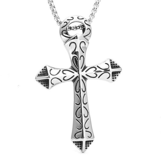 Trendy Men's Titanium Steel Cross Pendant Necklace - Planderful Everyday Genie Collection