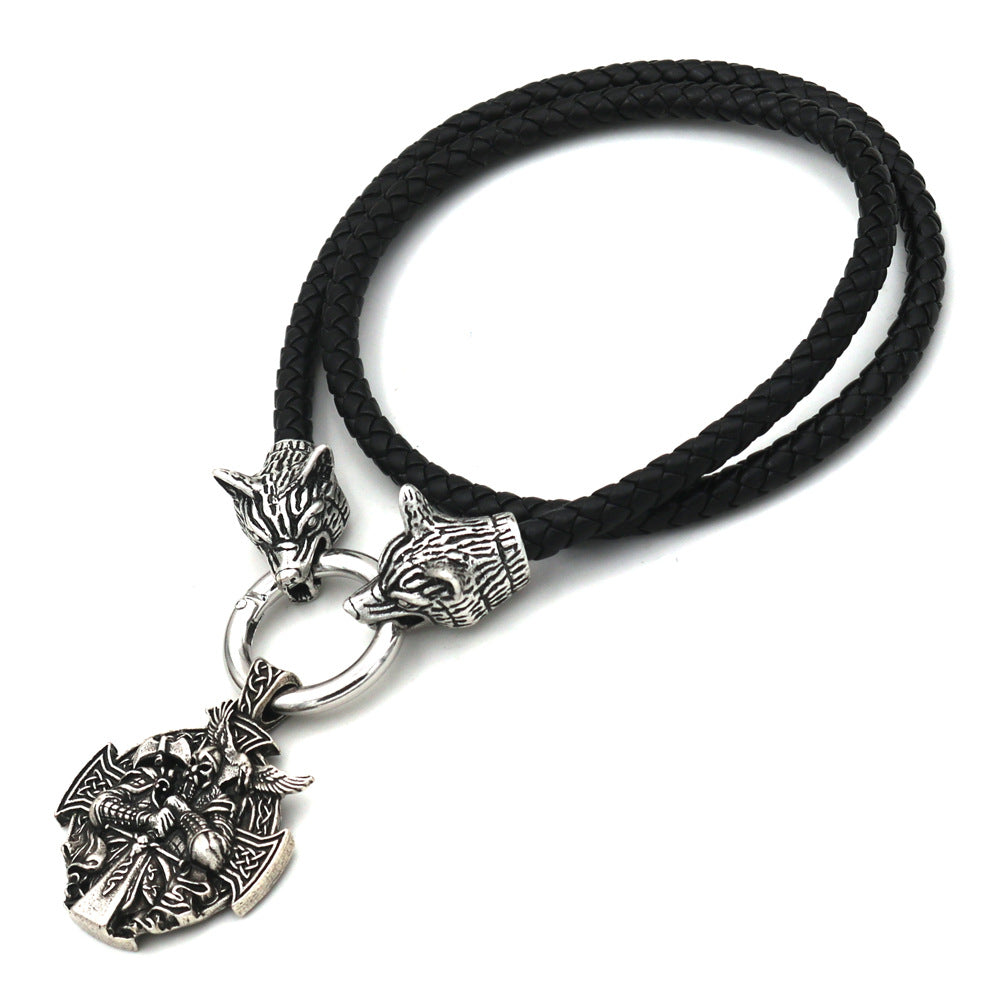 Norse Legacy Viking Wolf Necklace for Men - European and American Jewelry Manufacturer Supply