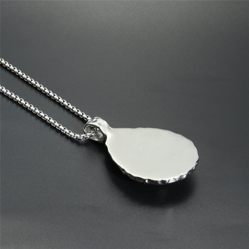 Titanium Steel Water Drop Skull Pendant Necklace for Men - Trendy Ghost Head Design