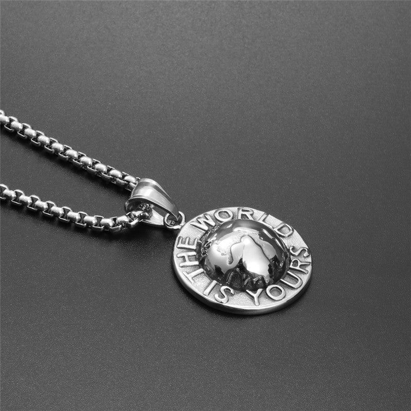 Trendy Titanium Steel Hat Pendant Necklace for Men - Stylish Christmas Gift