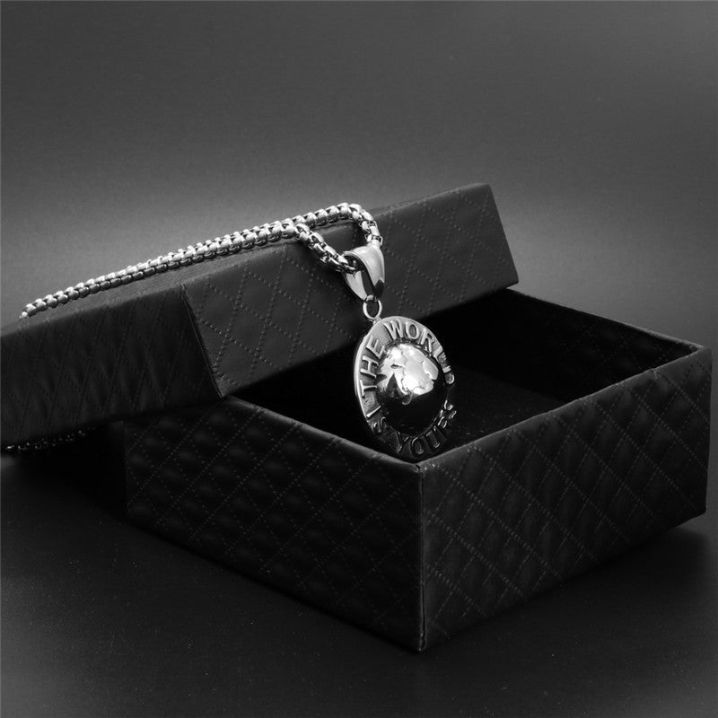 Trendy Titanium Steel Hat Pendant Necklace for Men - Stylish Christmas Gift