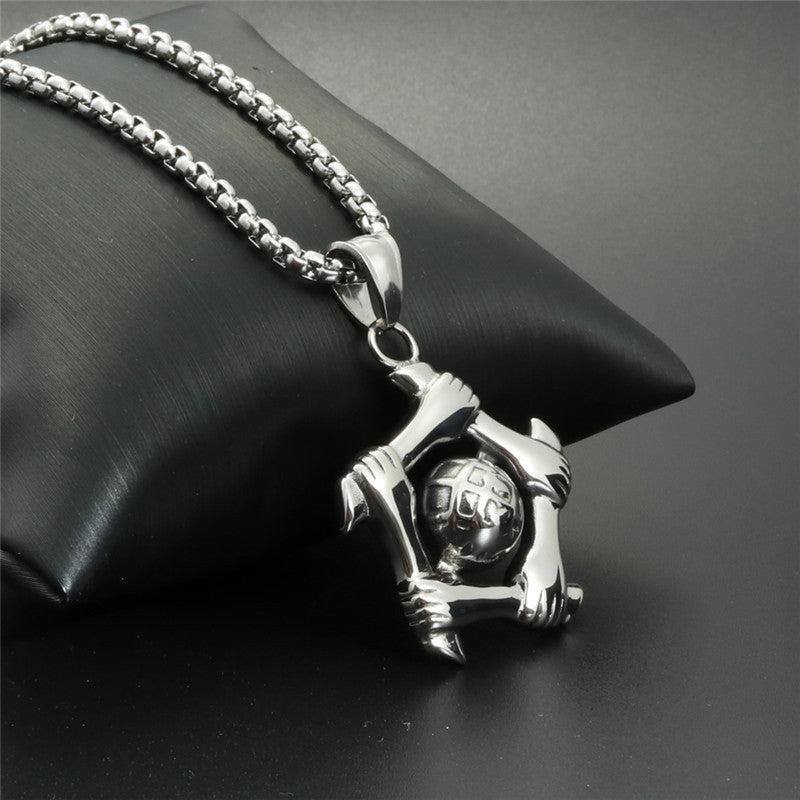 Stylish Titanium Steel Star Pendant Necklace with Hot Wheel Design for Men