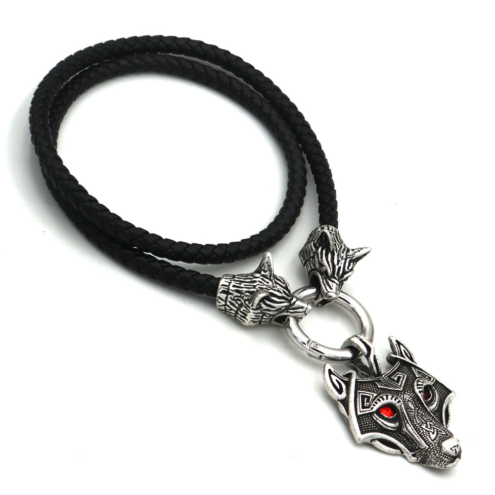 Viking Pirate Wolf Head Necklace - Norse Legacy Collection