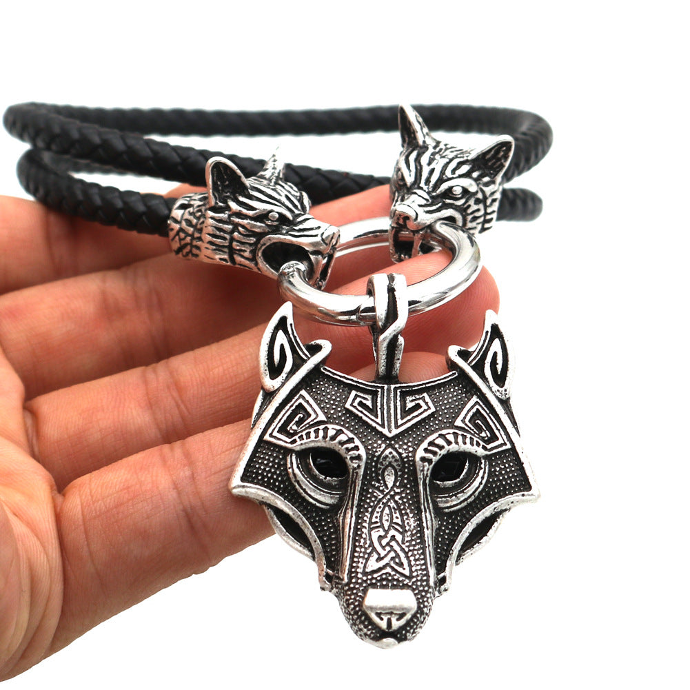 Viking Pirate Wolf Head Necklace - Norse Legacy Collection