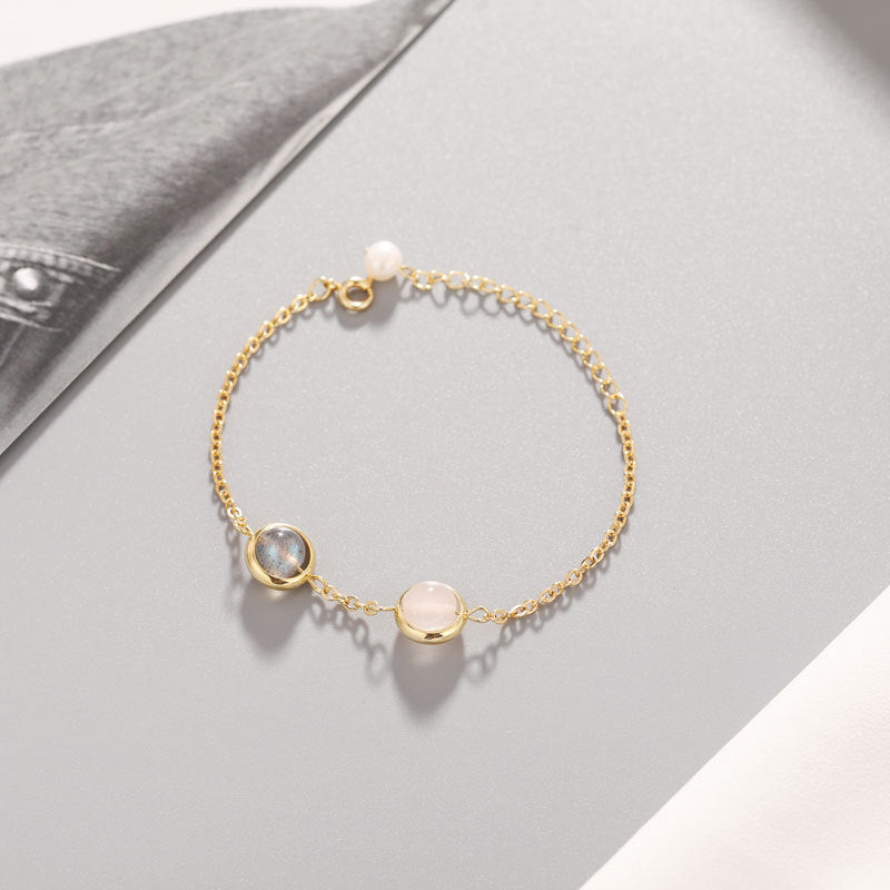 Strawberry Crystal Sterling Silver Bracelet - Fortune's Favor