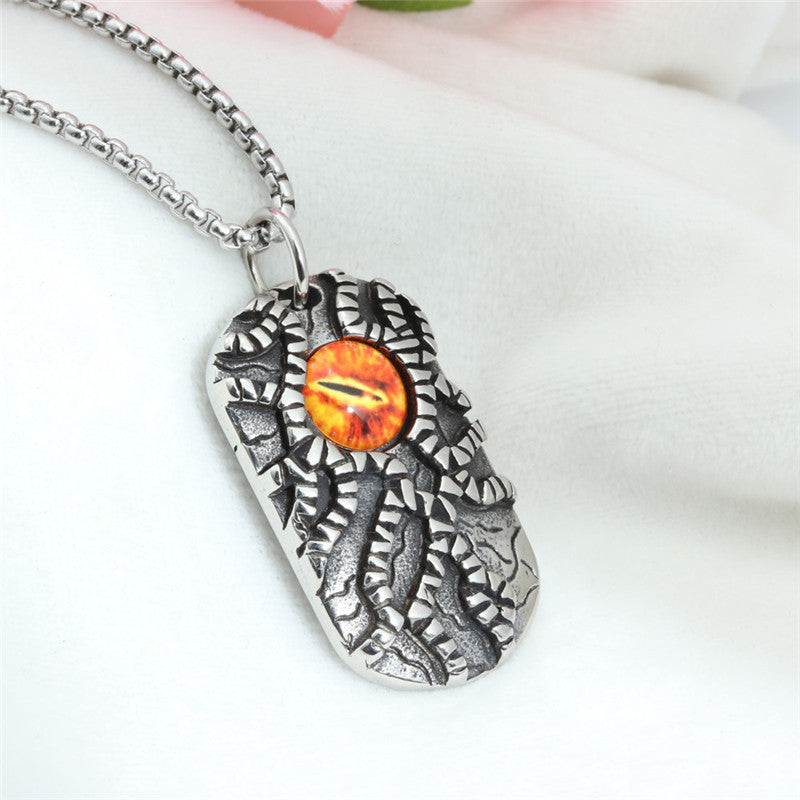Titanium Steel Eye of Death Pendant Necklace for Men - Trendy European and American Jewelry