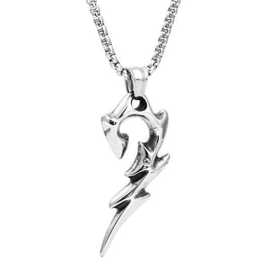 Titanium Steel Flame Pendant Necklace for Men - Trendy European and American Jewelry