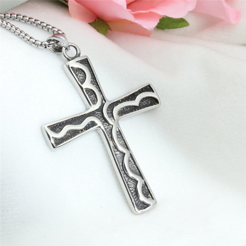 Trendy Titanium Steel Cross Pendant Necklace for Men - Planderful Everyday Genie Collection