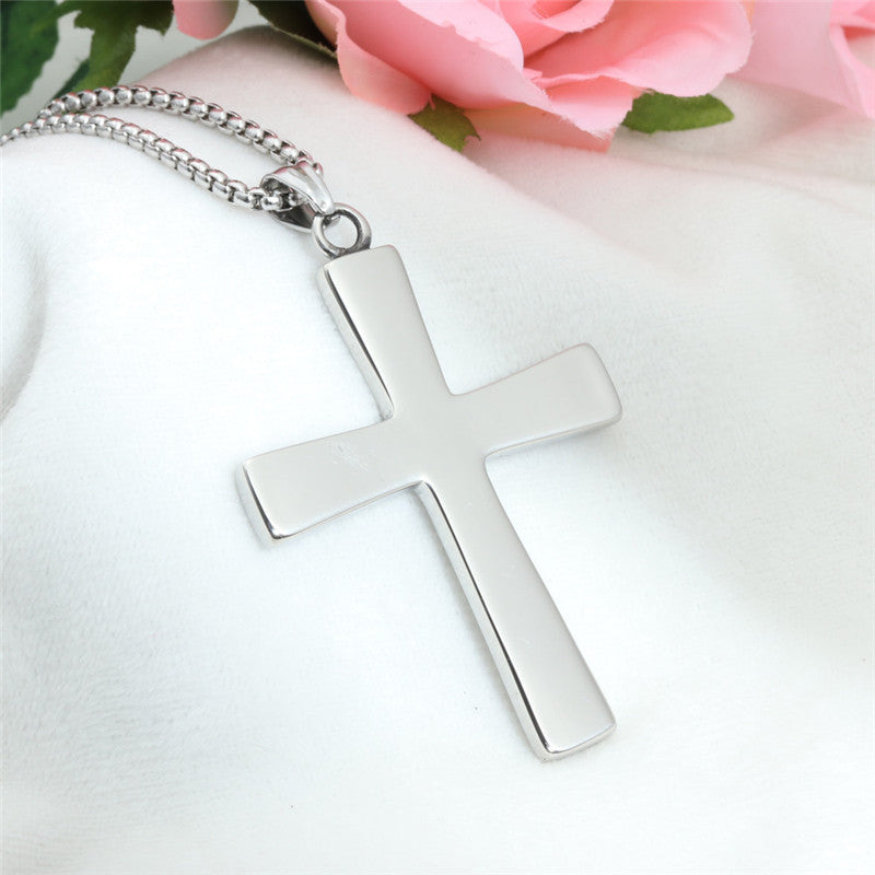 Trendy Titanium Steel Cross Pendant Necklace for Men - Planderful Everyday Genie Collection