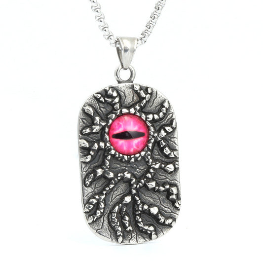 Titanium Steel Reaper Eye Pendant for Men - Stylish Multi-Color Jewelry from Planderful's Everyday Genie Collection