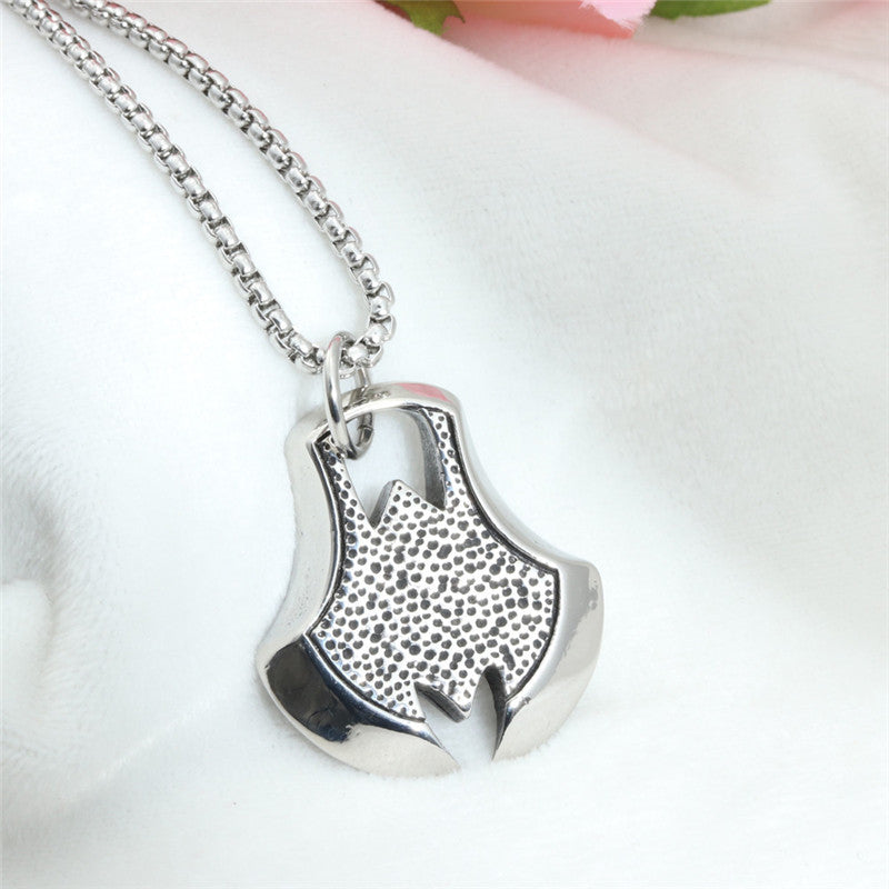 Titanium Steel Axe Eye Pendant Necklace for Men - Multi-Color Stainless Steel Jewelry