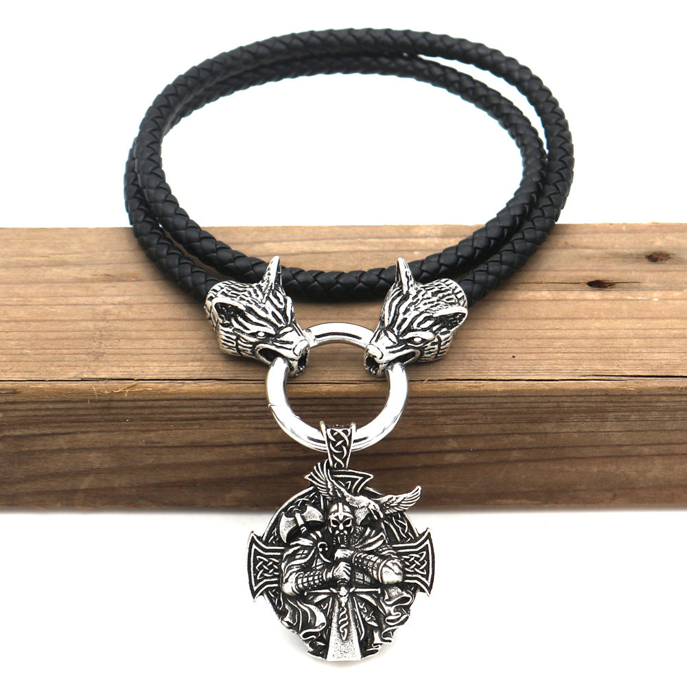 Norse Legacy Viking Wolf Necklace for Men - European and American Jewelry Manufacturer Supply