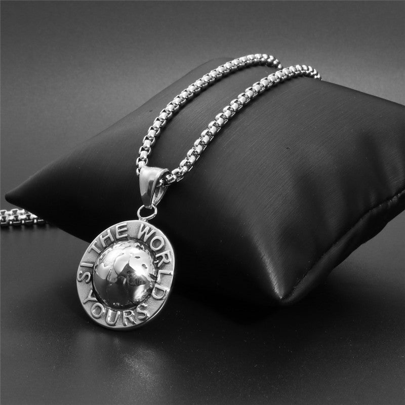 Trendy Titanium Steel Hat Pendant Necklace for Men - Stylish Christmas Gift