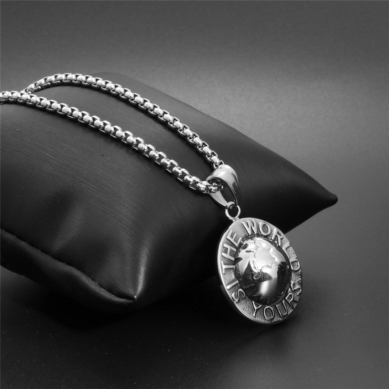 Trendy Titanium Steel Hat Pendant Necklace for Men - Stylish Christmas Gift
