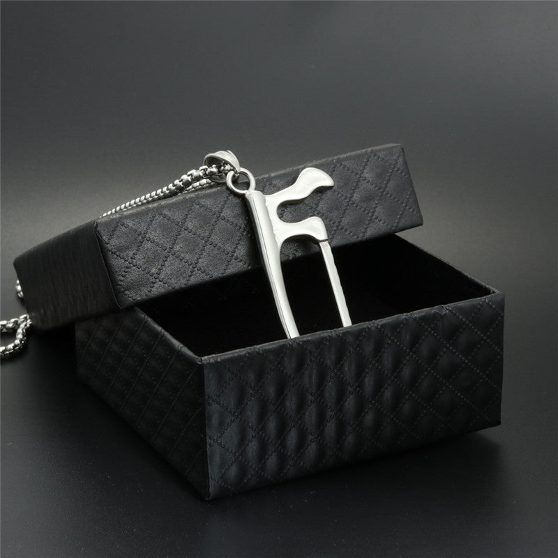 Titanium Steel Chainsaw Pendant Necklace for Men - Trendy Logging and Electrician Jewelry